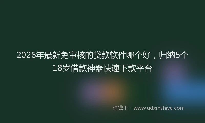 2026年最新免审核的贷款软件哪个好，归纳5个18岁借款神器快速下款平台