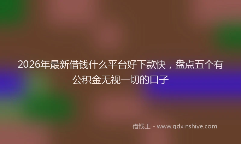 2026年最新借钱什么平台好下款快，盘点五个有公积金无视一切的口子