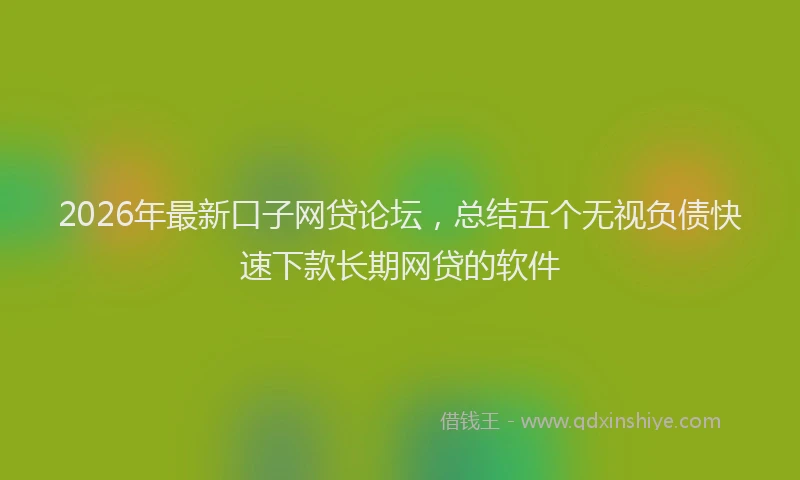 2026年最新口子网贷论坛，总结五个无视负债快速下款长期网贷的软件