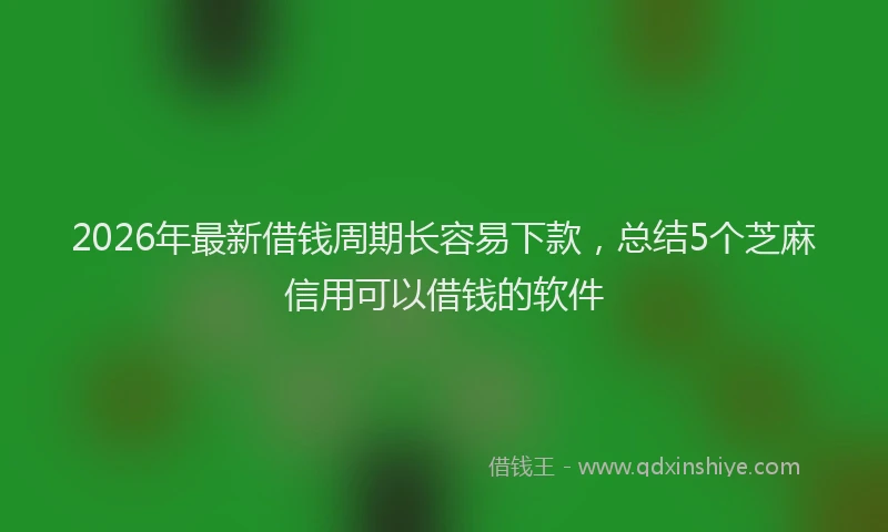 2026年最新借钱周期长容易下款,总结5个芝麻信用可以借钱的软件