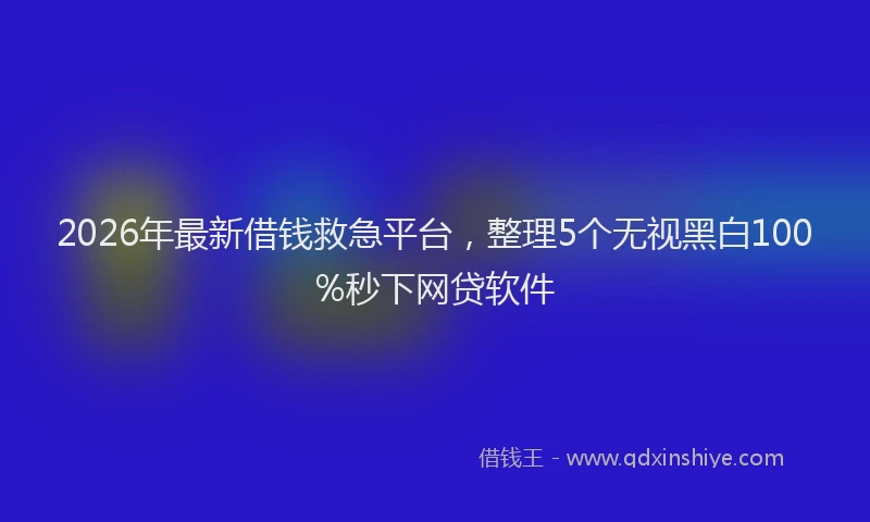 2026年最新借钱救急平台,整理5个无视黑白100%秒下网贷软件
