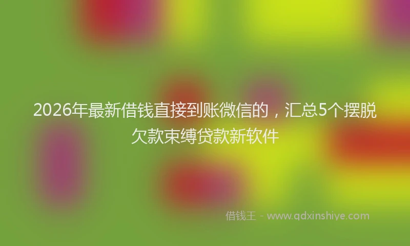 2026年最新借钱直接到账微信的，汇总5个摆脱欠款束缚贷款新软件