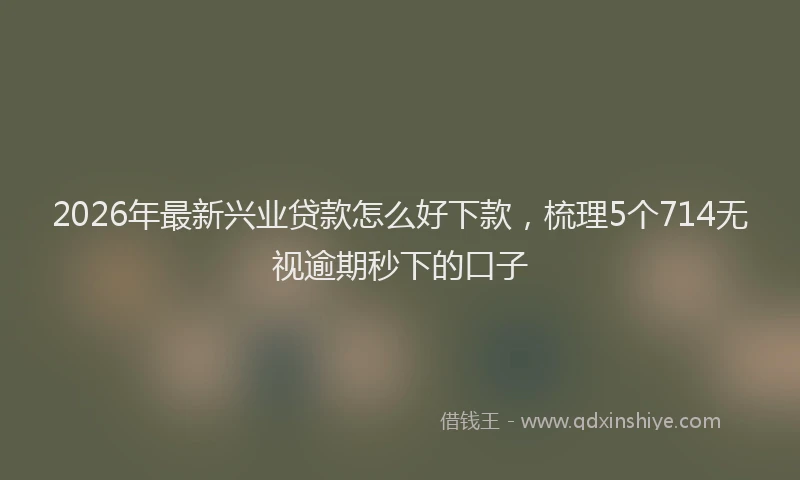 2026年最新兴业贷款怎么好下款,梳理5个714无视逾期秒下的口子