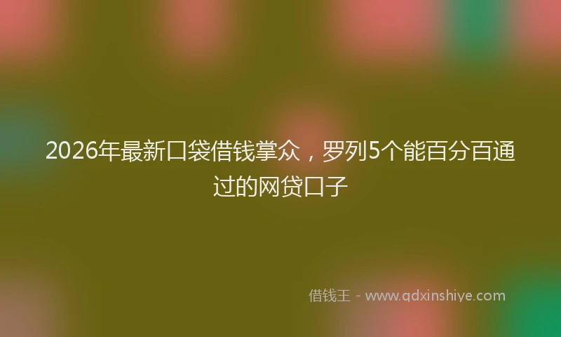2026年最新口袋借钱掌众,罗列5个能百分百通过的网贷口子