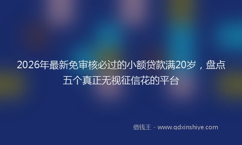 2026年最新免审核必过的小额贷款满20岁,盘点五个真正无视征信花的平台