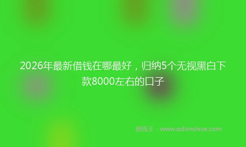 2026年最新借钱在哪最好,归纳5个无视黑白下款8000左右的口子