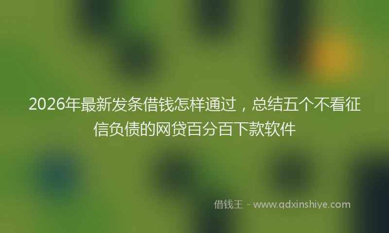 2026年最新发条借钱怎样通过,总结五个不看征信负债的网贷百分百下款软件