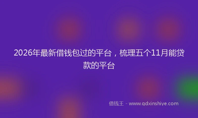 2026年最新借钱包过的平台，梳理五个11月能贷款的平台