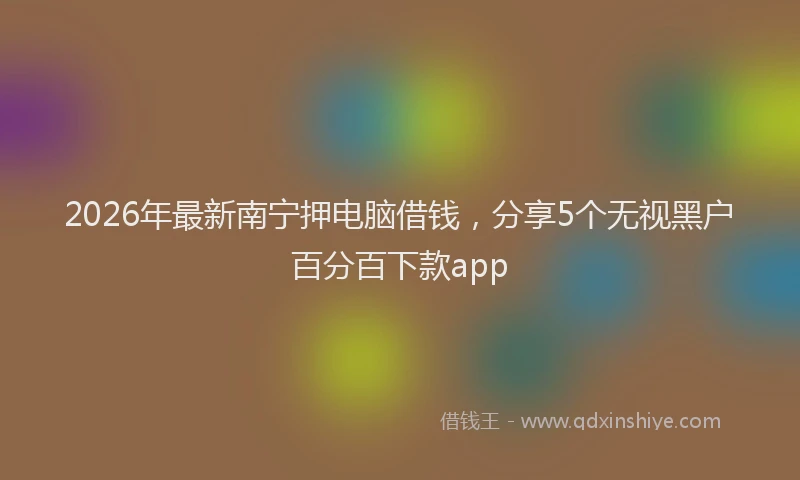 2026年最新南宁押电脑借钱，分享5个无视黑户百分百下款app
