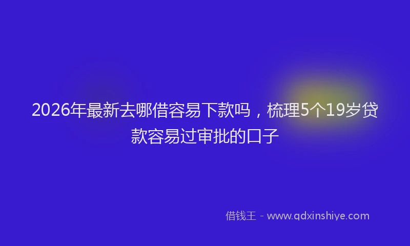 2026年最新去哪借容易下款吗，梳理5个19岁贷款容易过审批的口子