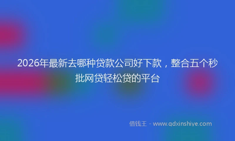 2026年最新去哪种贷款公司好下款，整合五个秒批网贷轻松贷的平台