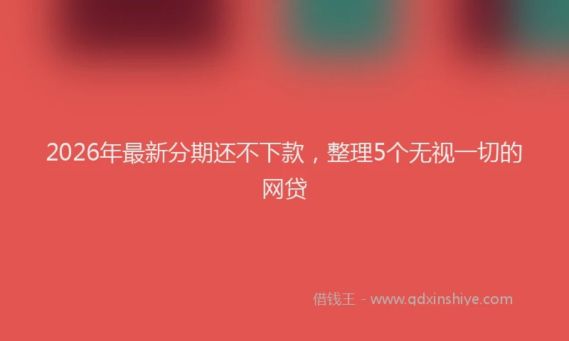 2026年最新分期还不下款，整理5个无视一切的网贷