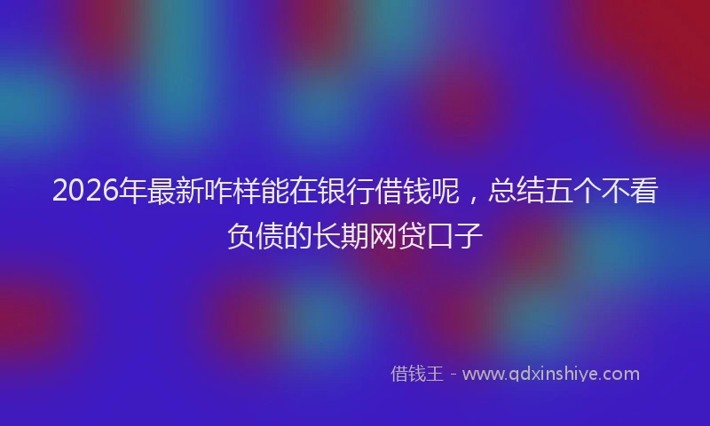 2026年最新咋样能在银行借钱呢，总结五个不看负债的长期网贷口子