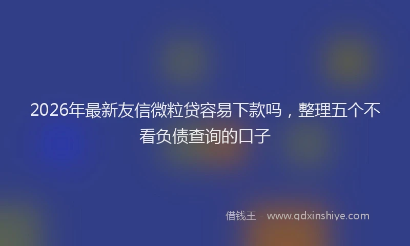 2026年最新友信微粒贷容易下款吗，整理五个不看负债查询的口子
