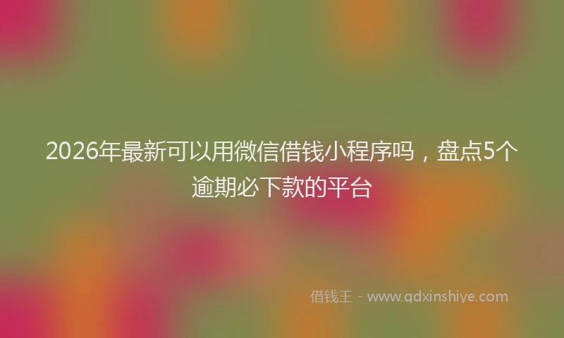 2026年最新可以用微信借钱小程序吗，盘点5个逾期必下款的平台