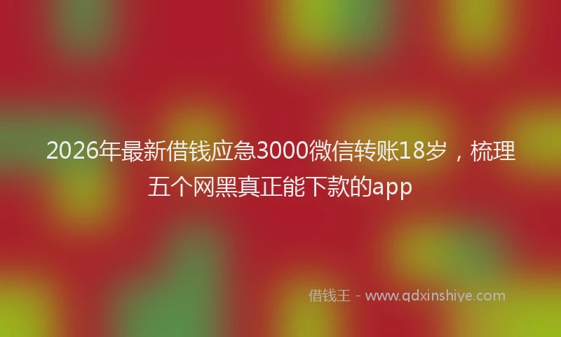 2026年最新借钱应急3000微信转账18岁，梳理五个网黑真正能下款的app