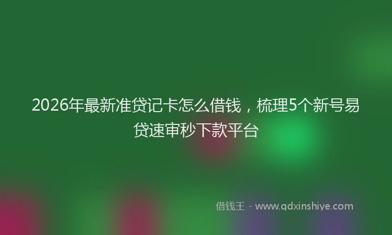 2026年最新准贷记卡怎么借钱，梳理5个新号易贷速审秒下款平台