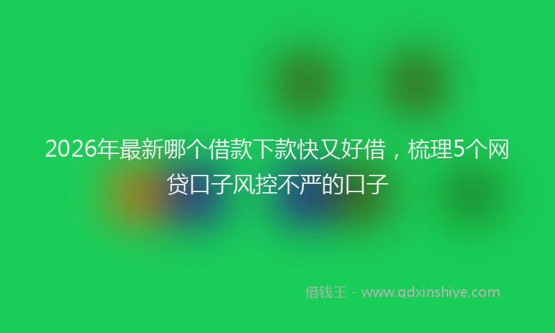 2026年最新哪个借款下款快又好借，梳理5个网贷口子风控不严的口子