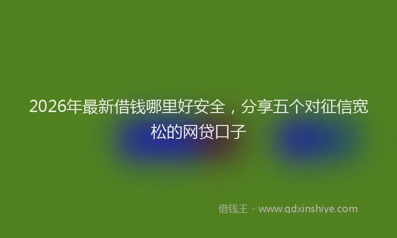 2026年最新借钱哪里好安全,分享五个对征信宽松的网贷口子