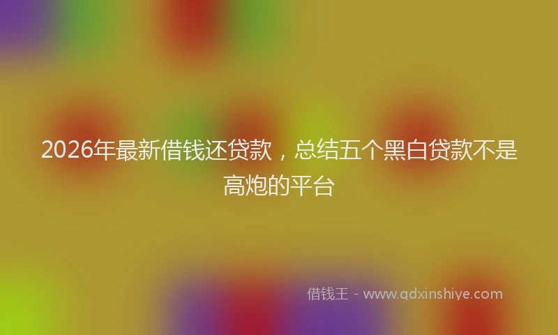 2026年最新借钱还贷款,总结五个黑白贷款不是高炮的平台