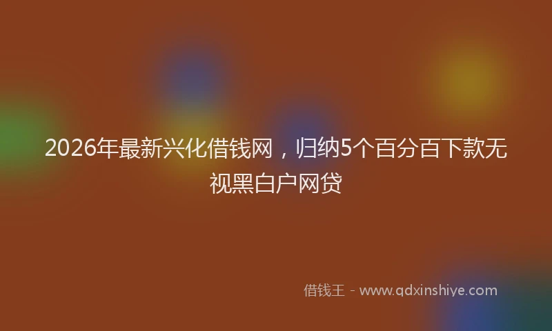 2026年最新兴化借钱网，归纳5个百分百下款无视黑白户网贷