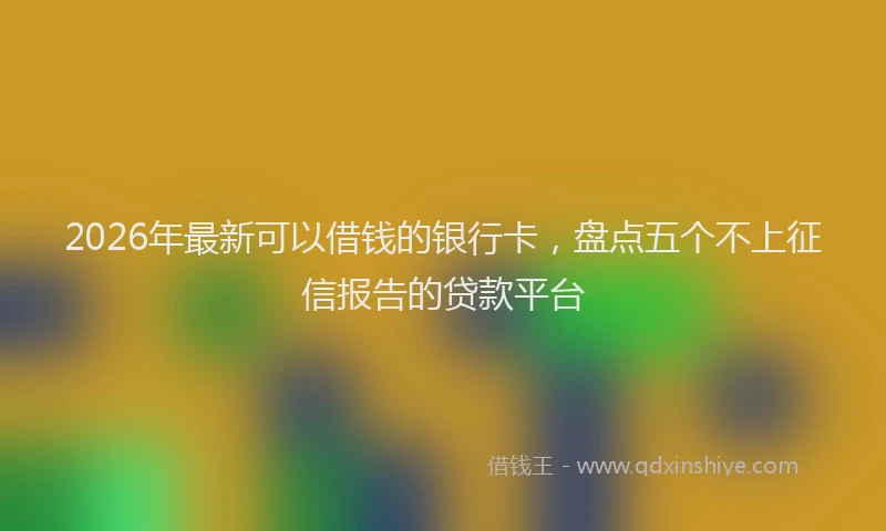 2026年最新可以借钱的银行卡，盘点五个不上征信报告的贷款平台