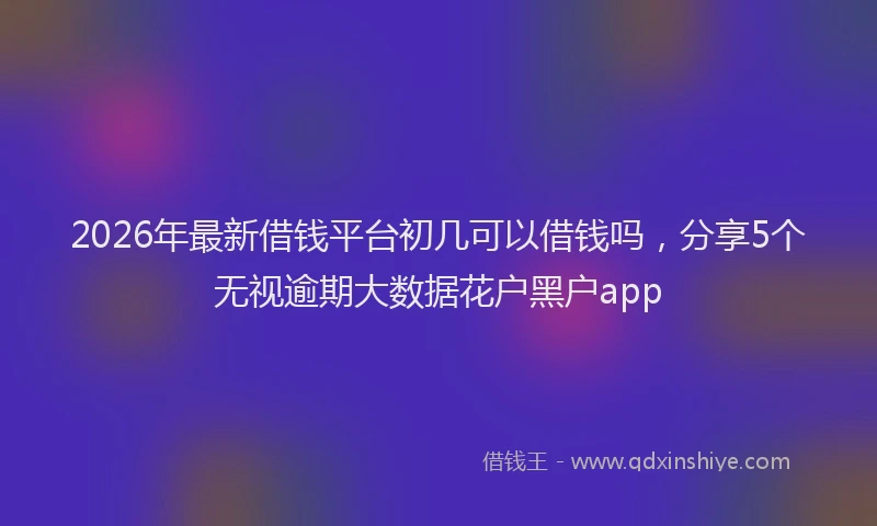 2026年最新借钱平台初几可以借钱吗,分享5个无视逾期大数据花户黑户app