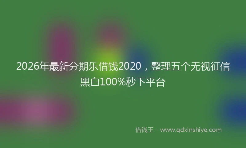 2026年最新分期乐借钱2020，整理五个无视征信黑白100%秒下平台