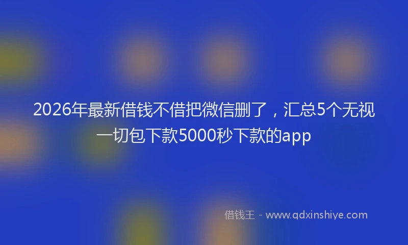 2026年最新借钱不借把微信删了,汇总5个无视一切包下款5000秒下款的app