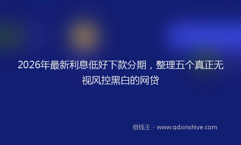 2026年最新利息低好下款分期,整理五个真正无视风控黑白的网贷