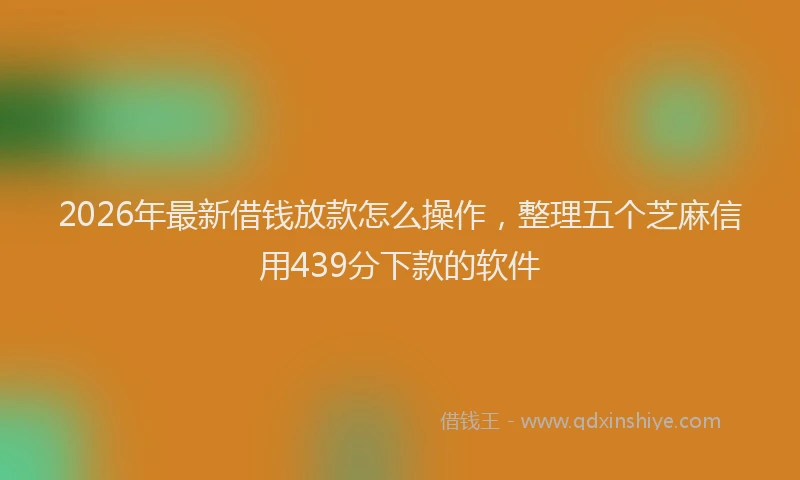 2026年最新借钱放款怎么操作,整理五个芝麻信用439分下款的软件