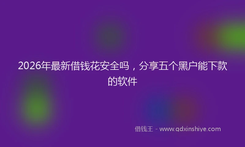 2026年最新借钱花安全吗，分享五个黑户能下款的软件