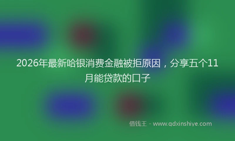 2026年最新哈银消费金融被拒原因，分享五个11月能贷款的口子