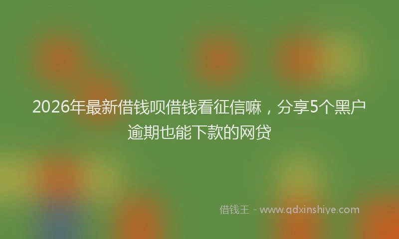 2026年最新借钱呗借钱看征信嘛，分享5个黑户逾期也能下款的网贷