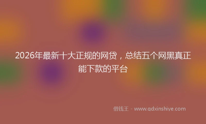 2026年最新十大正规的网贷,总结五个网黑真正能下款的平台