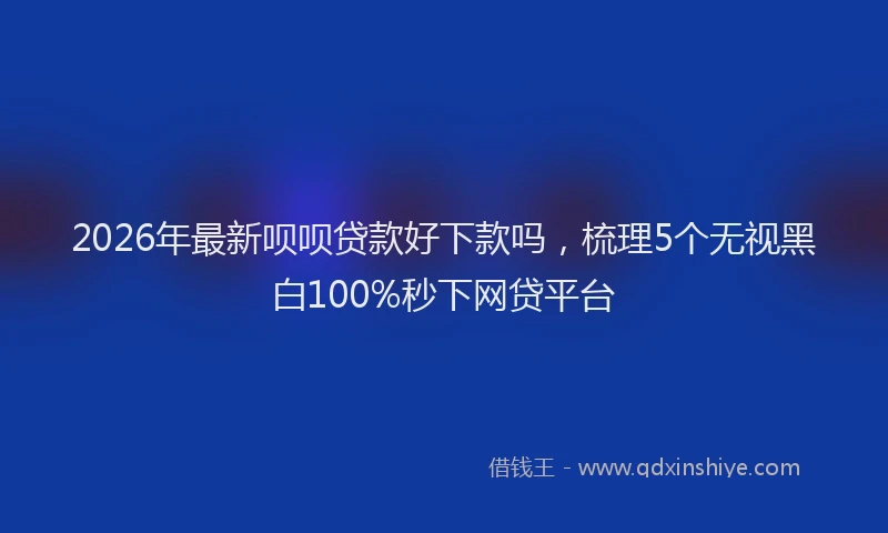 2026年最新呗呗贷款好下款吗,梳理5个无视黑白100%秒下网贷平台