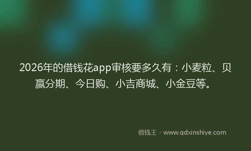 2026年的借钱花app审核要多久有：小麦粒、贝赢分期、今日购、小吉商城、小金豆等。