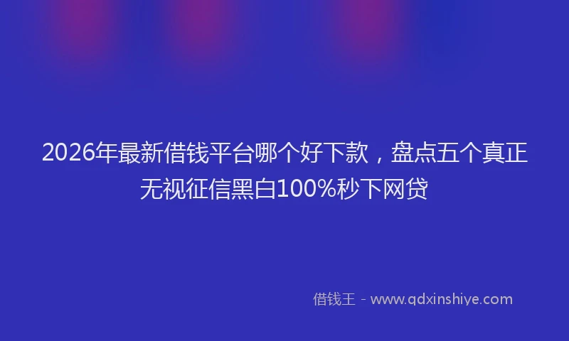 2026年最新借钱平台哪个好下款,盘点五个真正无视征信黑白100%秒下网贷