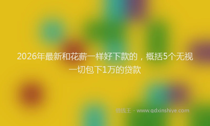 2026年最新和花薪一样好下款的，概括5个无视一切包下1万的贷款