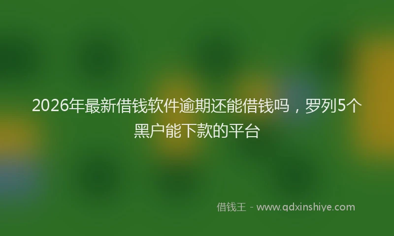 2026年最新借钱软件逾期还能借钱吗，罗列5个黑户能下款的平台
