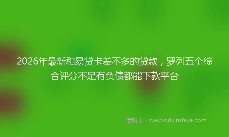2026年最新和易贷卡差不多的贷款，罗列五个综合评分不足有负债都能下款平台