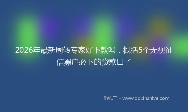 2026年最新周转专家好下款吗，概括5个无视征信黑户必下的贷款口子