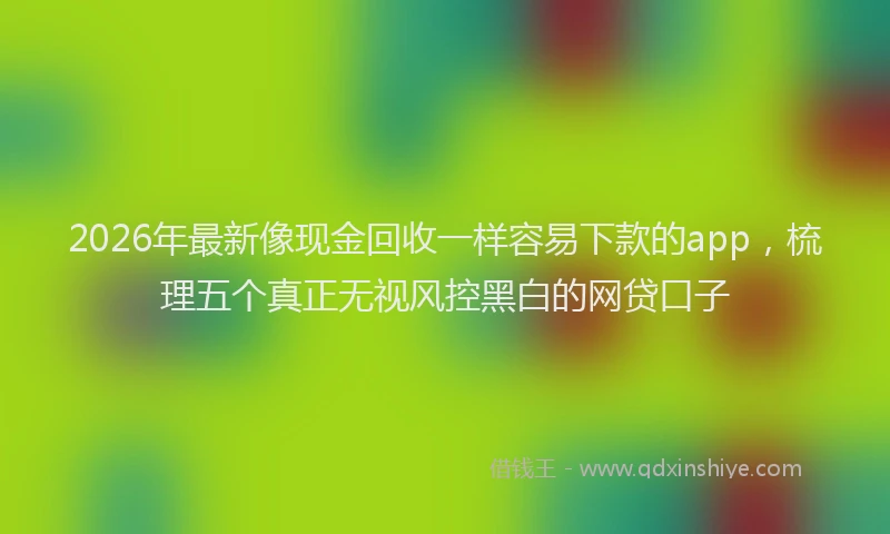 2026年最新像现金回收一样容易下款的app，梳理五个真正无视风控黑白的网贷口子