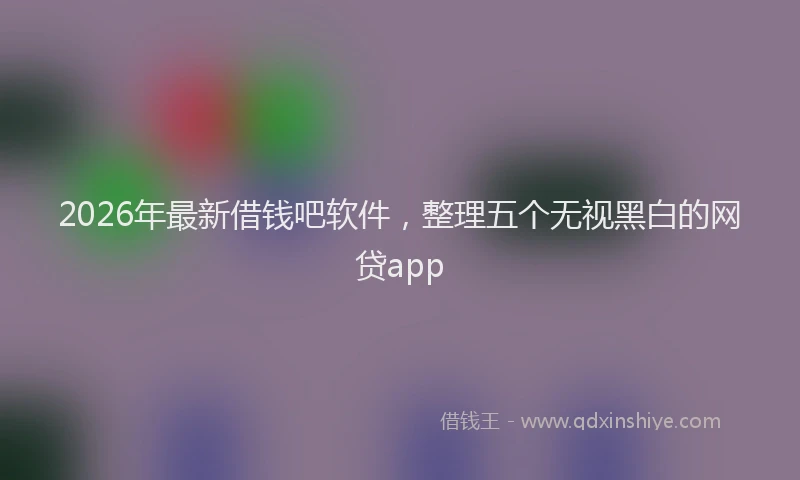 2026年最新借钱吧软件，整理五个无视黑白的网贷app