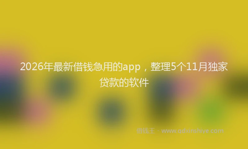 2026年最新借钱急用的app，整理5个11月独家贷款的软件