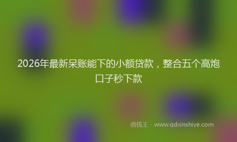 2026年最新呆账能下的小额贷款，整合五个高炮口子秒下款