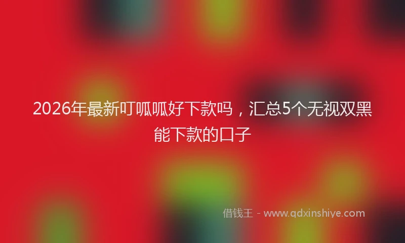 2026年最新叮呱呱好下款吗，汇总5个无视双黑能下款的口子
