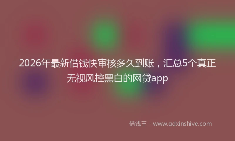 2026年最新借钱快审核多久到账，汇总5个真正无视风控黑白的网贷app
