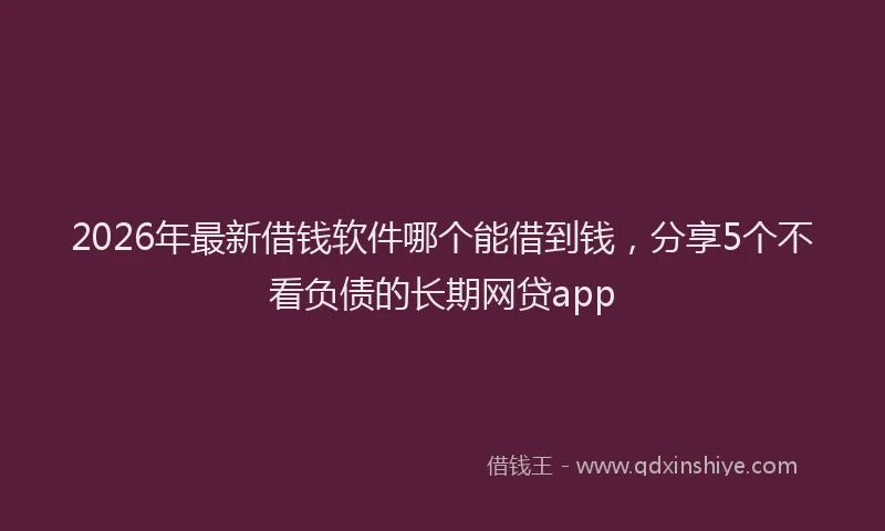 2026年最新借钱软件哪个能借到钱，分享5个不看负债的长期网贷app