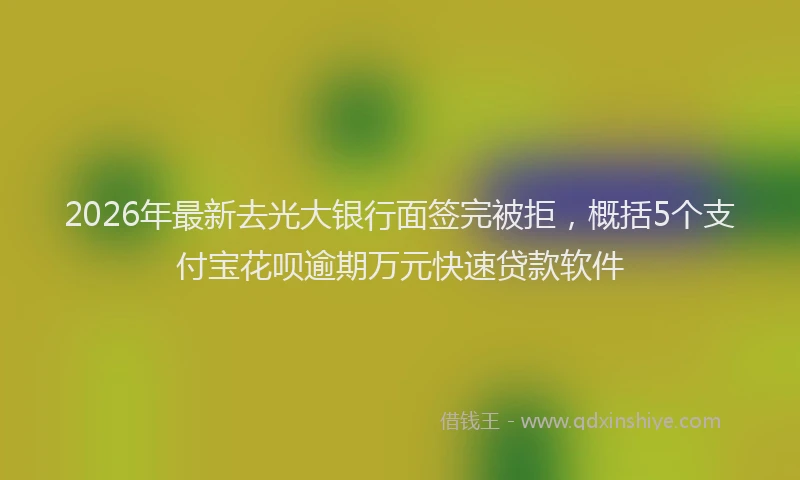 2026年最新去光大银行面签完被拒,概括5个支付宝花呗逾期万元快速贷款软件